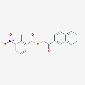 molecular formula C20H15NO5 B5811568 2-(2-naphthyl)-2-oxoethyl 2-methyl-3-nitrobenzoate 