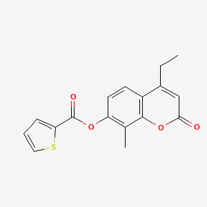 molecular formula C17H14O4S B5811585 4-ethyl-8-methyl-2-oxo-2H-chromen-7-yl 2-thiophenecarboxylate 