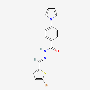 molecular formula C16H12BrN3OS B5811595 N'-[(5-bromo-2-thienyl)methylene]-4-(1H-pyrrol-1-yl)benzohydrazide 