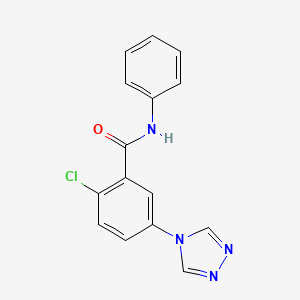 molecular formula C15H11ClN4O B5811629 2-chloro-N-phenyl-5-(4H-1,2,4-triazol-4-yl)benzamide 