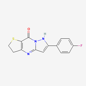 molecular formula C14H10FN3OS B5811634 6-(4-fluorophenyl)-2,3-dihydropyrazolo[1,5-a]thieno[3,2-d]pyrimidin-9-ol 