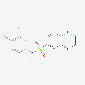 molecular formula C14H11F2NO4S B5811657 N-(3,4-difluorophenyl)-2,3-dihydro-1,4-benzodioxine-6-sulfonamide 