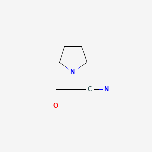 molecular formula C8H12N2O B581167 3-氰基-3-(吡咯烷-1-基)氧杂环丁烷 CAS No. 1208984-74-0