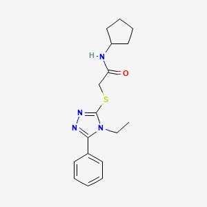 N-cyclopentyl-2-[(4-ethyl-5-phenyl-4H-1,2,4-triazol-3-yl)thio]acetamide