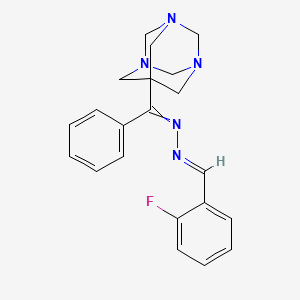 molecular formula C21H22FN5 B5811745 2-fluorobenzaldehyde [phenyl(1,3,5-triazatricyclo[3.3.1.1~3,7~]dec-7-yl)methylene]hydrazone 