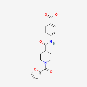 molecular formula C19H20N2O5 B5811752 methyl 4-({[1-(2-furoyl)piperidin-4-yl]carbonyl}amino)benzoate 