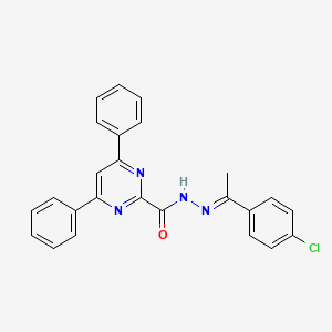 molecular formula C25H19ClN4O B5811755 N'-[1-(4-chlorophenyl)ethylidene]-4,6-diphenyl-2-pyrimidinecarbohydrazide 