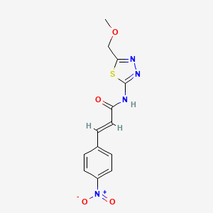 molecular formula C13H12N4O4S B5811759 N-[5-(methoxymethyl)-1,3,4-thiadiazol-2-yl]-3-(4-nitrophenyl)acrylamide 
