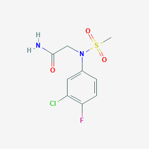molecular formula C9H10ClFN2O3S B5811772 N~2~-(3-chloro-4-fluorophenyl)-N~2~-(methylsulfonyl)glycinamide 