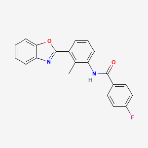 molecular formula C21H15FN2O2 B5811827 N-[3-(1,3-benzoxazol-2-yl)-2-methylphenyl]-4-fluorobenzamide 