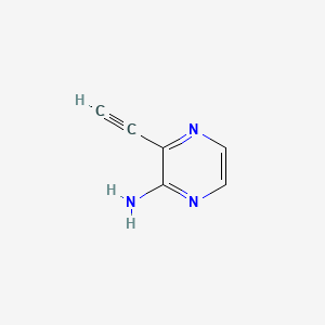 molecular formula C6H5N3 B581183 3-Ethynylpyrazin-2-amine CAS No. 1005349-13-2