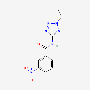 molecular formula C11H12N6O3 B5811858 N-(2-ethyl-2H-tetrazol-5-yl)-4-methyl-3-nitrobenzamide 