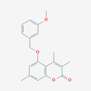 molecular formula C20H20O4 B5811875 5-[(3-methoxybenzyl)oxy]-3,4,7-trimethyl-2H-chromen-2-one 