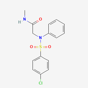 molecular formula C15H15ClN2O3S B5811902 N~2~-[(4-chlorophenyl)sulfonyl]-N~1~-methyl-N~2~-phenylglycinamide 