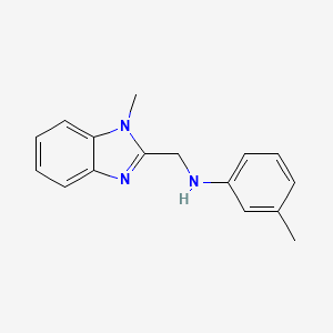 molecular formula C16H17N3 B5811913 3-methyl-N-[(1-methyl-1H-benzimidazol-2-yl)methyl]aniline 