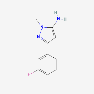 molecular formula C10H10FN3 B581193 3-(3-Fluorophenyl)-1-methyl-1H-pyrazol-5-amine CAS No. 1017781-28-0