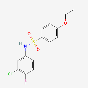 molecular formula C14H13ClFNO3S B5811933 N-(3-chloro-4-fluorophenyl)-4-ethoxybenzenesulfonamide 