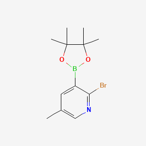 molecular formula C12H17BBrNO2 B581195 2-Bromo-5-methyl-3-(4,4,5,5-tetramethyl-1,3,2-dioxaborolan-2-yl)pyridine CAS No. 1310404-50-2