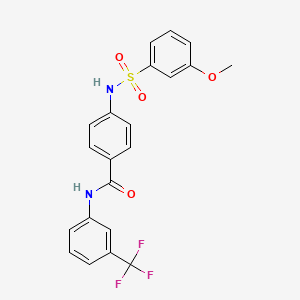 molecular formula C21H17F3N2O4S B5811960 4-{[(3-methoxyphenyl)sulfonyl]amino}-N-[3-(trifluoromethyl)phenyl]benzamide 