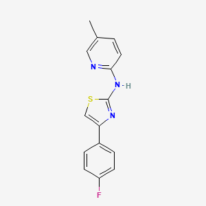 molecular formula C15H12FN3S B5811969 N-[4-(4-fluorophenyl)-1,3-thiazol-2-yl]-5-methyl-2-pyridinamine 