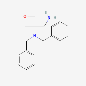 molecular formula C18H22N2O B581200 3-(aminomethyl)-N,N-dibenzyloxetan-3-amine CAS No. 1021392-84-6