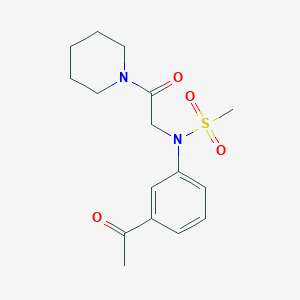 molecular formula C16H22N2O4S B5812008 N-(3-acetylphenyl)-N-[2-oxo-2-(1-piperidinyl)ethyl]methanesulfonamide 
