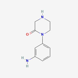 molecular formula C10H13N3O B581201 1-(3-Aminophenyl)piperazin-2-one CAS No. 1022128-80-8