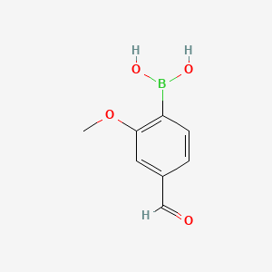 molecular formula C8H9BO4 B581203 （4-甲酰基-2-甲氧基苯基）硼酸 CAS No. 1028479-47-1