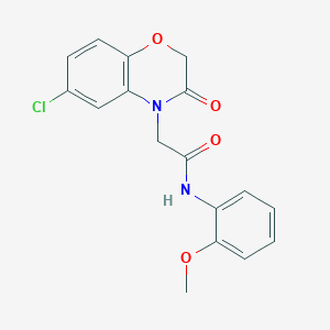 molecular formula C17H15ClN2O4 B5812041 2-(6-chloro-3-oxo-2,3-dihydro-4H-1,4-benzoxazin-4-yl)-N-(2-methoxyphenyl)acetamide 