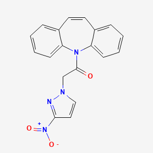 molecular formula C19H14N4O3 B5812063 5-[(3-nitro-1H-pyrazol-1-yl)acetyl]-5H-dibenzo[b,f]azepine 