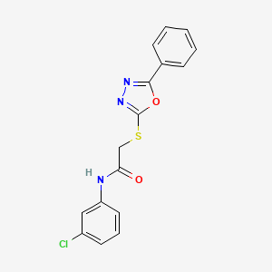 molecular formula C16H12ClN3O2S B5812071 N-(3-chlorophenyl)-2-[(5-phenyl-1,3,4-oxadiazol-2-yl)thio]acetamide 