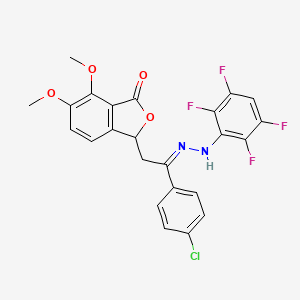 3-{2-(4-chlorophenyl)-2-[(2,3,5,6-tetrafluorophenyl)hydrazono]ethyl}-6,7-dimethoxy-2-benzofuran-1(3H)-one