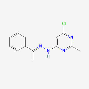 molecular formula C13H13ClN4 B5812091 1-phenylethanone (6-chloro-2-methyl-4-pyrimidinyl)hydrazone 