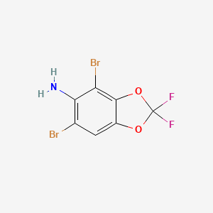 molecular formula C7H3Br2F2NO2 B581210 4,6-Dibromo-2,2-difluorobenzo[d][1,3]dioxol-5-amine CAS No. 1037763-48-6