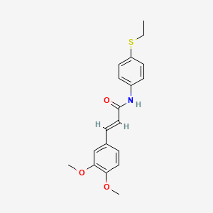 molecular formula C19H21NO3S B5812105 3-(3,4-dimethoxyphenyl)-N-[4-(ethylthio)phenyl]acrylamide 