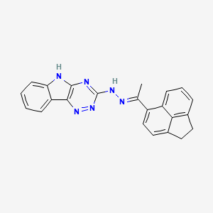 molecular formula C23H18N6 B5812118 1-(1,2-dihydro-5-acenaphthylenyl)ethanone 5H-[1,2,4]triazino[5,6-b]indol-3-ylhydrazone 