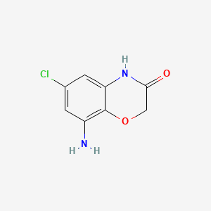 molecular formula C8H7ClN2O2 B581218 8-氨基-6-氯-4H-苯并[1,4]恶嗪-3-酮 CAS No. 1042973-67-0