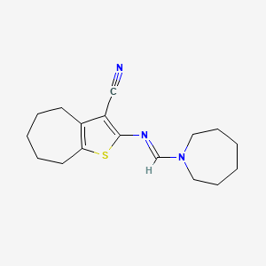 molecular formula C17H23N3S B5812184 2-[(1-azepanylmethylene)amino]-5,6,7,8-tetrahydro-4H-cyclohepta[b]thiophene-3-carbonitrile 