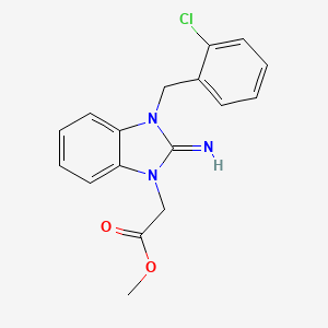 molecular formula C17H16ClN3O2 B5812189 methyl [3-(2-chlorobenzyl)-2-imino-2,3-dihydro-1H-benzimidazol-1-yl]acetate 