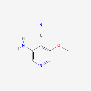 molecular formula C7H7N3O B581220 3-Amino-5-methoxyisonicotinonitrile CAS No. 1045855-60-4
