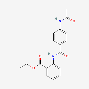molecular formula C18H18N2O4 B5812209 ethyl 2-{[4-(acetylamino)benzoyl]amino}benzoate 
