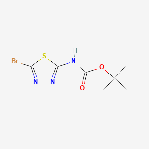 molecular formula C7H10BrN3O2S B581221 N-Boc-2-Amino-5-bromo[1,3,4]thiadiazole CAS No. 1048358-33-3
