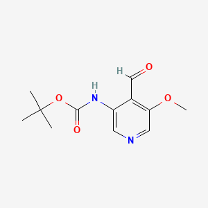 molecular formula C12H16N2O4 B581224 tert-Butyl 4-formyl-5-methoxypyridin-3-ylcarbamate CAS No. 1049677-54-4