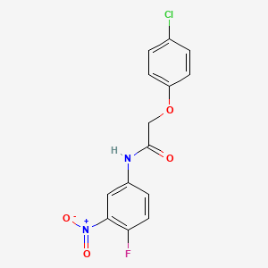 molecular formula C14H10ClFN2O4 B5812247 2-(4-chlorophenoxy)-N-(4-fluoro-3-nitrophenyl)acetamide 