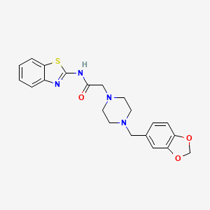 2-[4-(1,3-benzodioxol-5-ylmethyl)-1-piperazinyl]-N-1,3-benzothiazol-2-ylacetamide