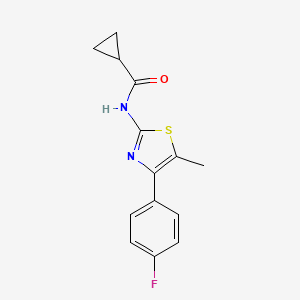 molecular formula C14H13FN2OS B5812266 N-[4-(4-fluorophenyl)-5-methyl-1,3-thiazol-2-yl]cyclopropanecarboxamide 