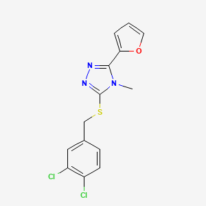 molecular formula C14H11Cl2N3OS B5812290 3-[(3,4-dichlorobenzyl)thio]-5-(2-furyl)-4-methyl-4H-1,2,4-triazole 