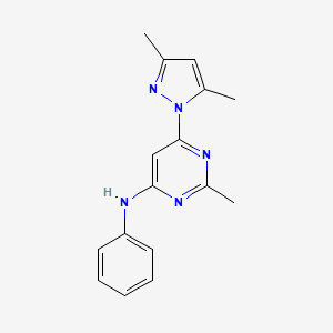 molecular formula C16H17N5 B5812315 6-(3,5-dimethyl-1H-pyrazol-1-yl)-2-methyl-N-phenyl-4-pyrimidinamine CAS No. 958133-27-2