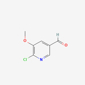 molecular formula C7H6ClNO2 B581232 6-氯-5-甲氧基吡啶-3-甲醛 CAS No. 1060801-67-3