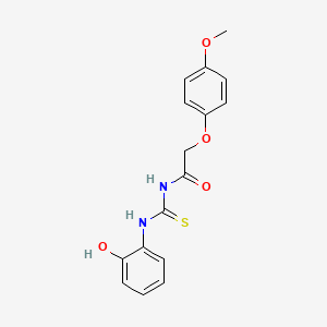 N-{[(2-hydroxyphenyl)amino]carbonothioyl}-2-(4-methoxyphenoxy)acetamide